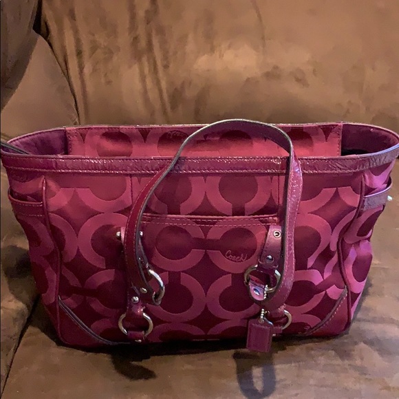 Authentic Burgundy Coach Satchel.